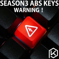 Novelty Shine Through Keycaps ABS Etched, light,Shine-Through warning black red for mechanical keyboards light oem profile