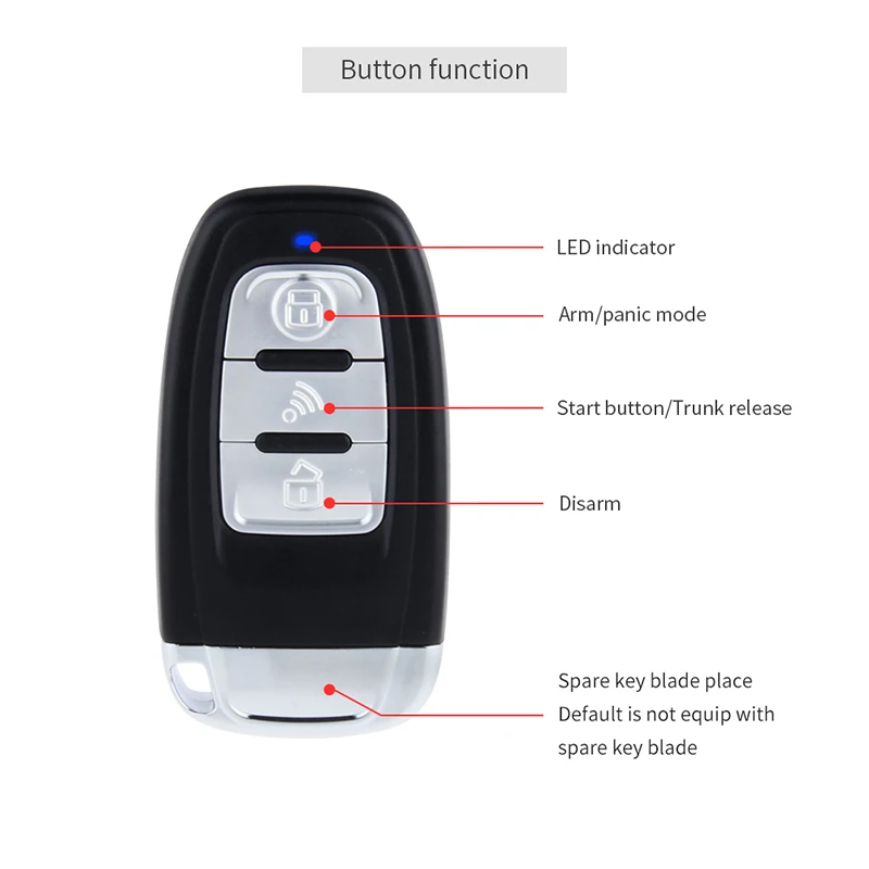 Easyguard auto lock unlock car security alarm system Rolling code remote engine start push button start touch password entry