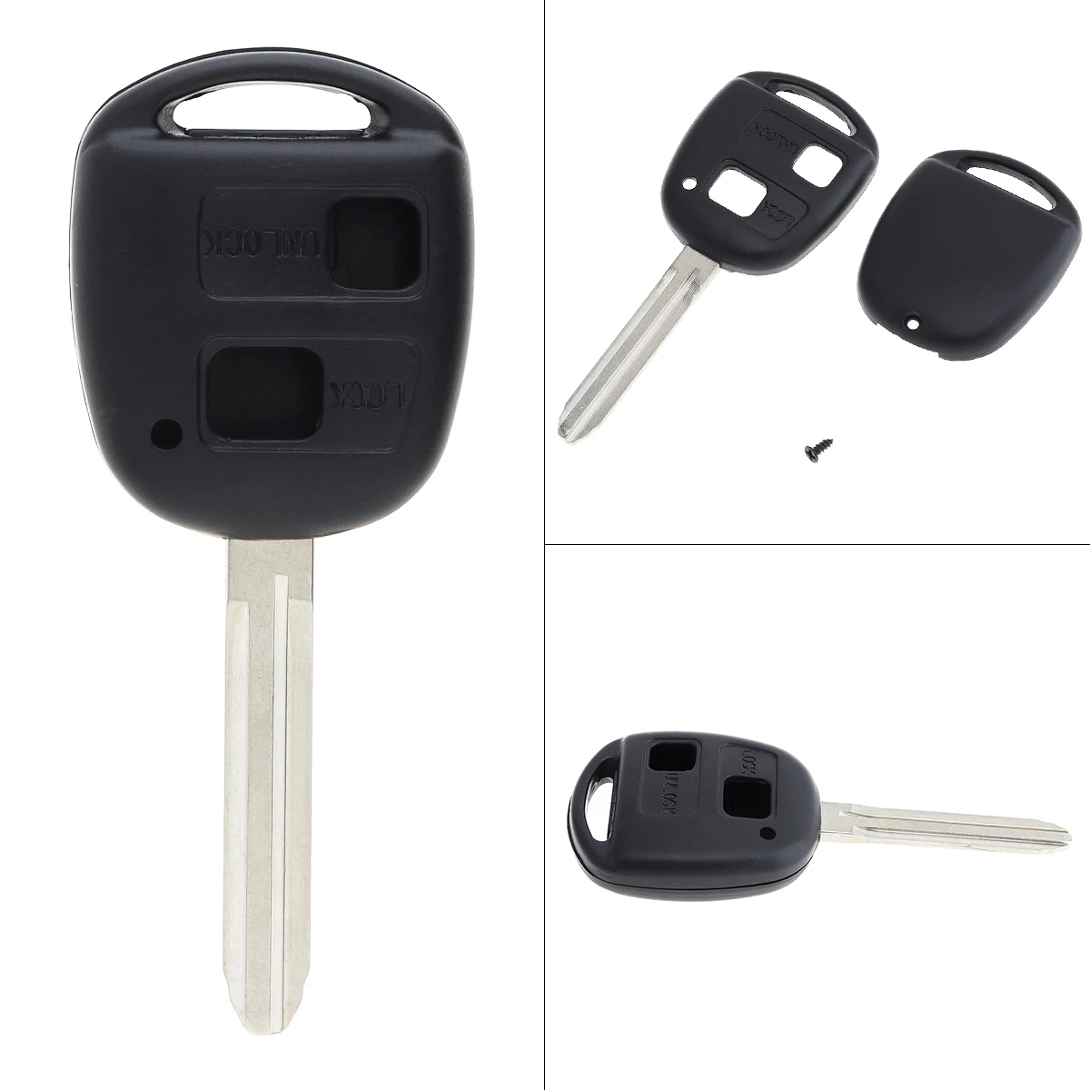 1 Pc Portable 2 Buttons Plastic Black Car Key Shell Car Key Case Replacement Key Fit for Toyota Corolla RAV4 Prado Fit for Yaris