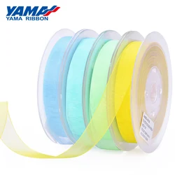 YAMA-Organza Silk Ribbons for Wedding Decoration, Sheer Ribbon, Green, Yellow, Brown, Solid Color, DIY, Packing, 200yards/Roll,