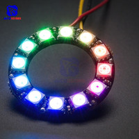 diymore 12 Bits RGB LED Ring WS2812 WS2812B 5050 RGB LED Spot Integrated Driver Control Serial Module for Arduino