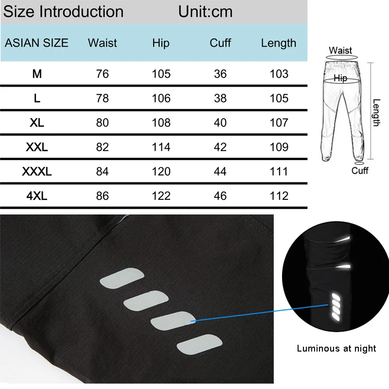 TRVLWEGO Cycling Pants Outdoor Men Fluorescence Breathable Trekking Quick Dry Pants Windproof Waterproof Trousers For Camping