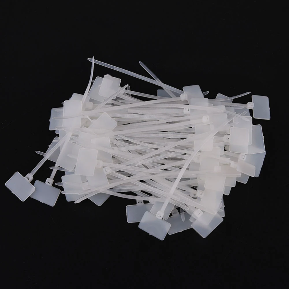 

1000pcs Nylon Cable Cord Wire Zip Ties Write On Label ID Sticker Marking Mark Tags 3*100mm