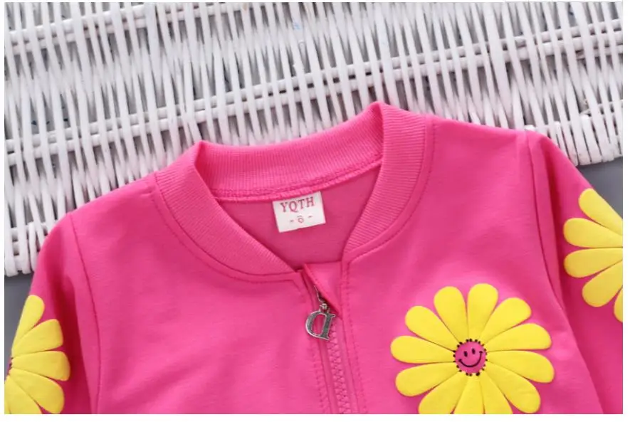 2023 echt Roupas Infantis kinder Kleidungsstück Frühling Und Herbst Neue Mädchen Reine Baumwolle Druck Drei-stück Kind Anzug 0-4y – Detail 10
