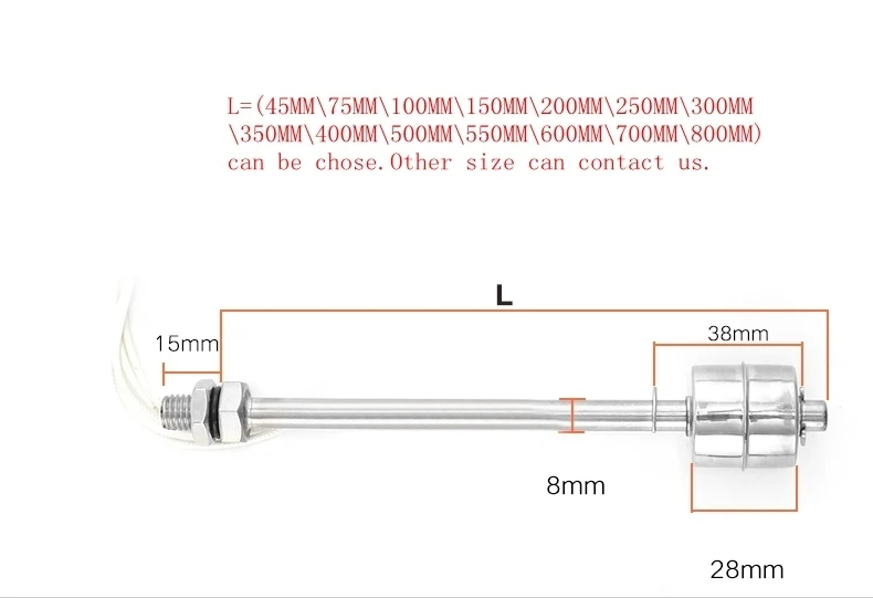 High Temperature Stainless Steel Floating Ball Switch Liquid Position Switch Water Level Switch Water Level Controller