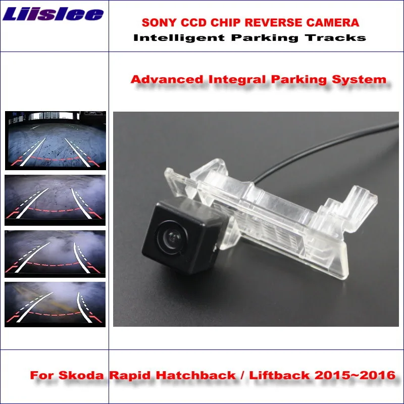 

Auto Reverse Rear Camera For Skoda Rapid Hatchback / Liftback 2015~2016 Intelligent Parking Tracks - High Quality RCA