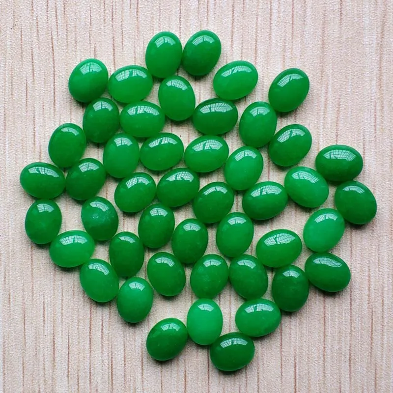 Fashion hot sale natural stone green Oval CAB CABOCHON 8x10mm beads for jewelry making wholesale 50pcs/lot free shipping