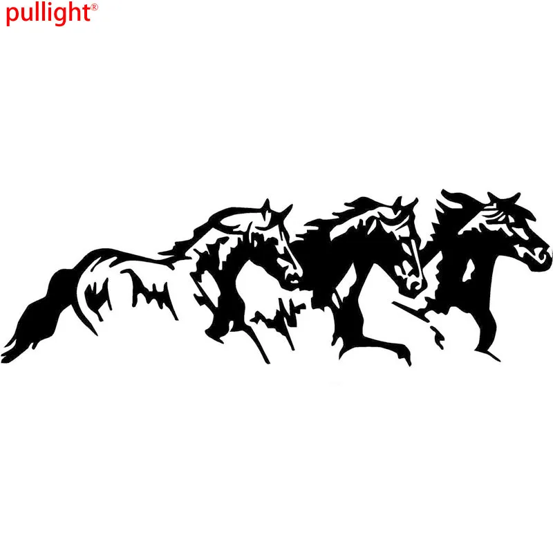 

3 Horses Running Style Car Windows Bumpers Motorcycle Accessories Decorative Vinyl Car Stickers
