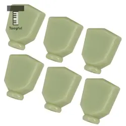 Tooyful 6 Pcs Plastic Jade Green Trapezoid Guitar Tuning Peg Key Tuners Machine Heads Button Knobs Handle Cap