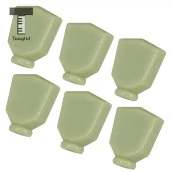 Tooyful 6 Stuks Plastic Jade Groene Trapezium Gitaar Stemsleutel Key Tuners Machine Heads Knop Knoppen Handvat Cap