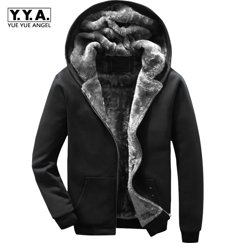 

Winter Thick Fleece Lining Mens Hoodie Sweatshirts Warm Large Size M-6XL Male Streetwear Coat Casual Loose Fit Baggy Overcoats