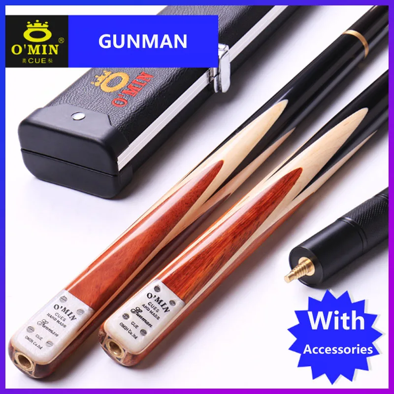 O'MIN Brand 3/4 Snooker Cue Stick 9.8mm Tip 3 4 Snooker Cues Case Set China Fast Shipment