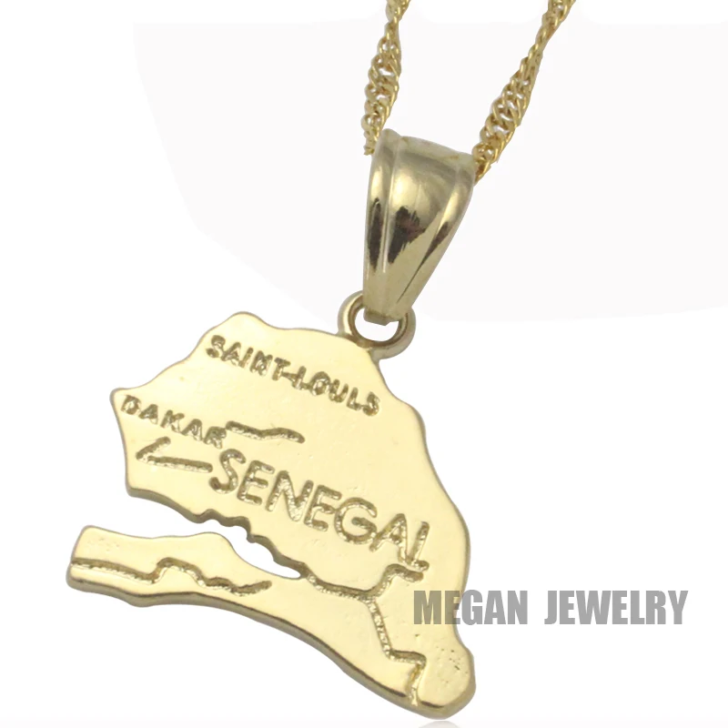 senegal map pendant & necklace for women & men, country map Africa senegal map jewelry