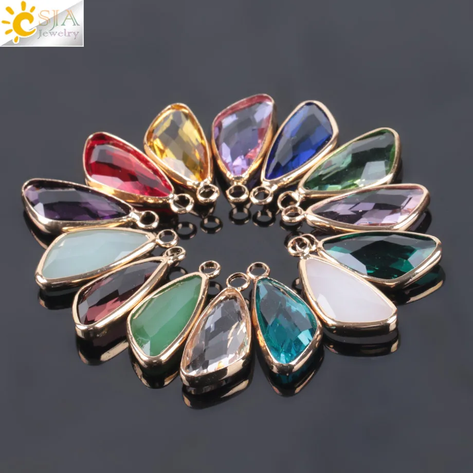 CSJA Bohemian Mixed-color Faceted Glass Crystal Pendant Murano Seek Beads for Lady Needlework Jewelry Handmade Accessories E970