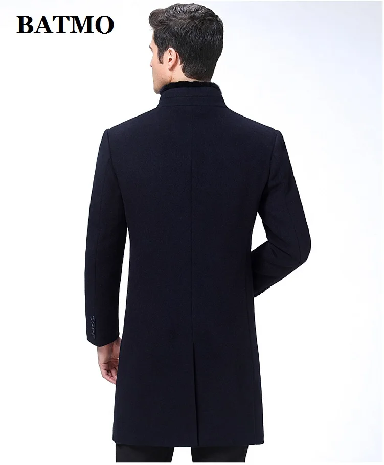 BATMO 2023 New Arrival Autumn&Winter High Quality Wool Long Trench Coat Men,men\'s wool jackets,warm Overcoat,M-4XL,8808