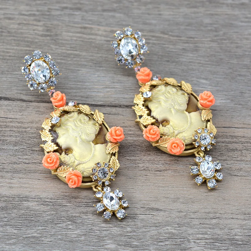 

Romantic long oval-shaped earrings fashion jewelry for woman Pendientes mujer серьги женские boucle d’oreille femmes