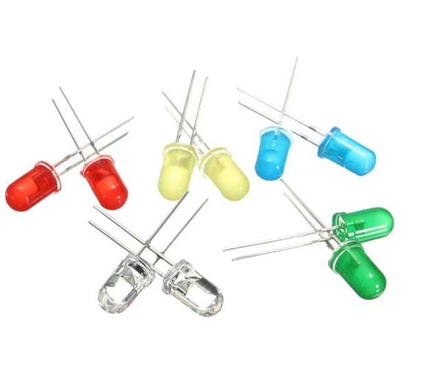 100pcs/lot 3MM LED  The NEW 3mm led (Red,GREEN,YELLOW,WHITE,BLUE) CHOOSE ONE LED DIP-2 Assorted Kit Best quality