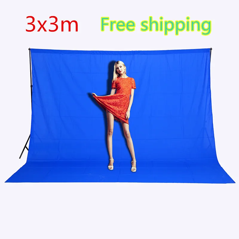 

3mx3m Photography background Blue Photo Lighting Studio screen cotton Muslin photo Backgrounds image backdrop