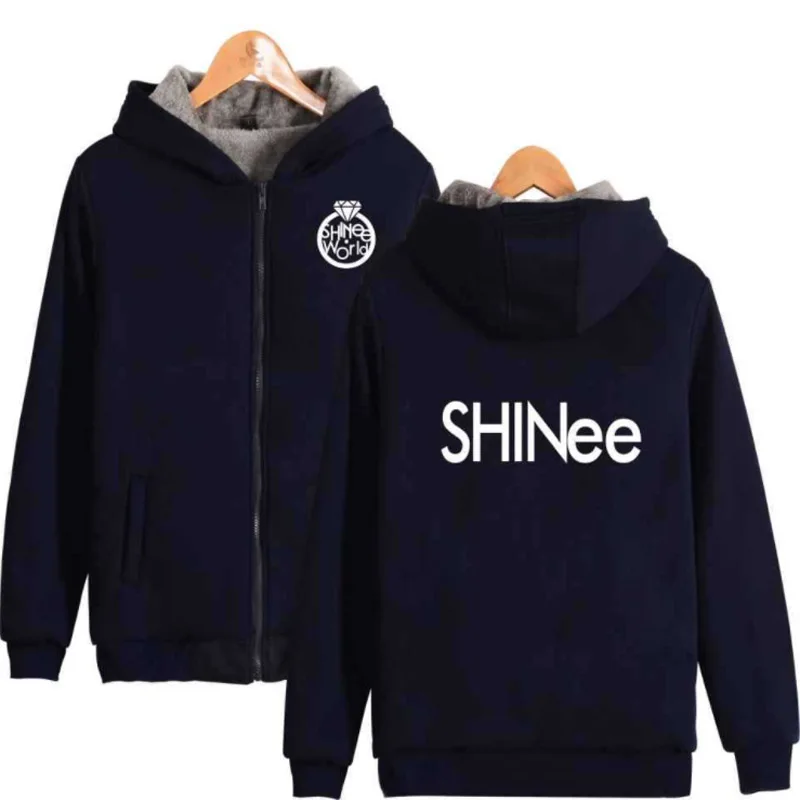 

Winter Jacket Women 2018 KPOP Shinee JONGHYUN KEY MINHO TAEMIN Thickening Warm Hooded Zipper Sweatshirt Hoodies K-POP Clothes