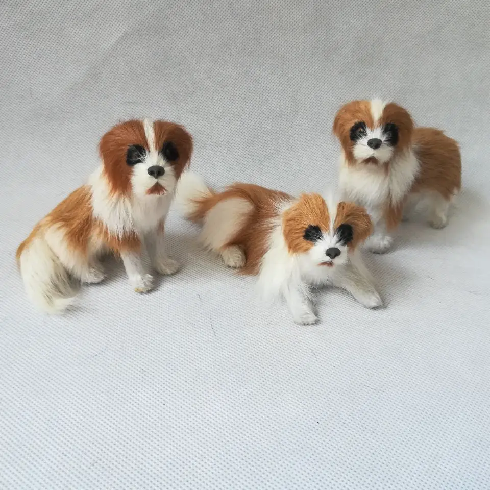 real life toy model about 12-14cm polyethylene&furs beagle  one lot/3 pieces decoration props ,baby toy gift d0789