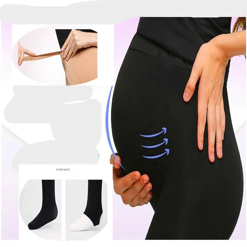 Autumn and winter 320D velvet pregnant women pantyhose U-shaped file during pregnancy, stomach lift elastic adjustable fertilize