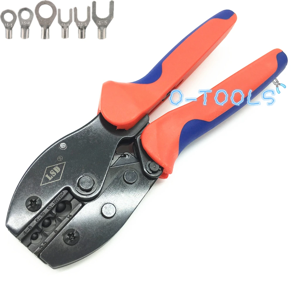 Terminal crimping plier for non-insulated cable links 4-16mm² cable lug crimping tools 12-6AWG LY-616TD