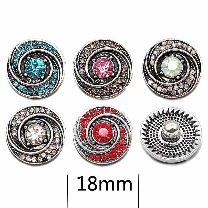 Wholesale w366 3D 18mm 20mm metal snap button for Bracelet Necklace Interchangeable Jewelry Women accessorie findings