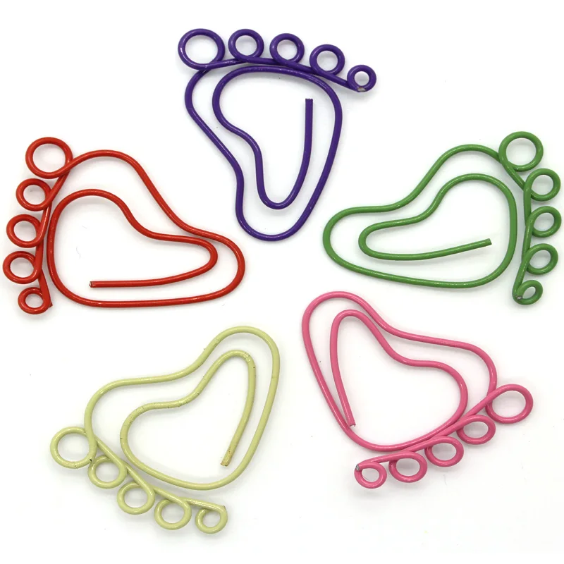 Cute aliased Bookmark Clip Colorful Metal Toe Clip Paper Office Stationery Clip 100pcs/lot