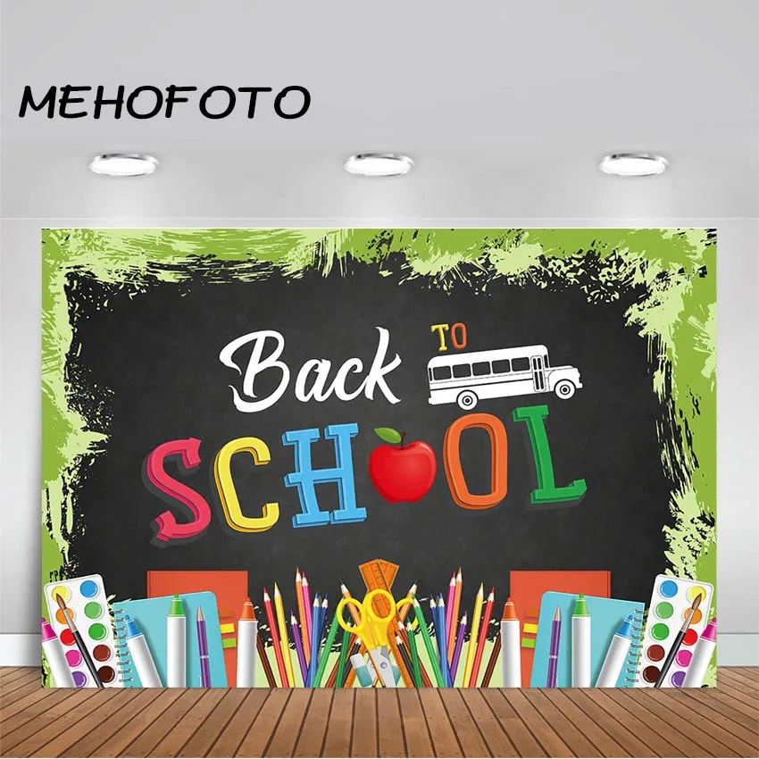 Back to School Backdrop Kid Party Preschool Chalkboard Photography Background for Photo Booth Starting School Party Banner