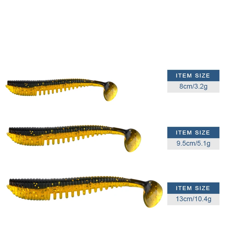 MEREDITH 8cm/9.5cm/13cm Soft Plastic Swimbaits for Bass Carp Fishing