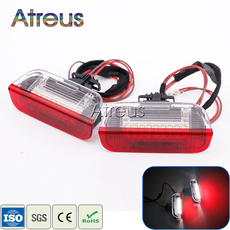 Автомобильные фонари Atreus, лампа с подсветкой для двери, 2 шт., 12 В, белый и красный цвета, для VW Golf, GTi, Polo, Jetta, EOS, Tiguan, CC, Scirocco, Touareg Автомобильные фонари Atreus, лампа с подсветкой для двери, 2 шт., 12 В, белый и красный цвета, для VW Golf, GTi, Polo, Jetta, EOS, Tiguan, CC, Scirocco, Touareg