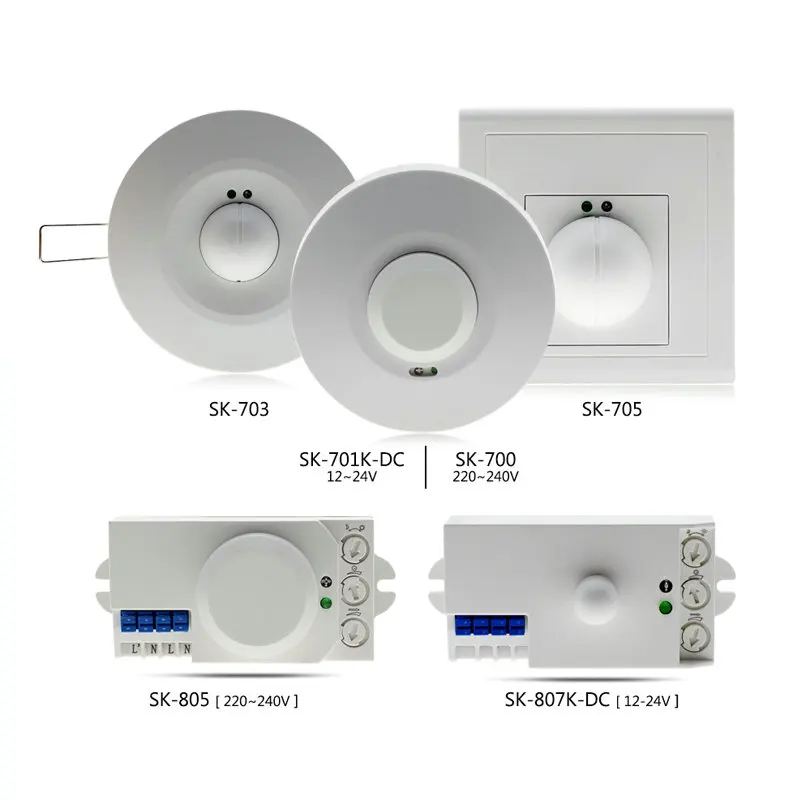 Microwave Sensor Radar Smart Light Switch AC220-240V 360 Degree Human Body Motion Detector Light Switch