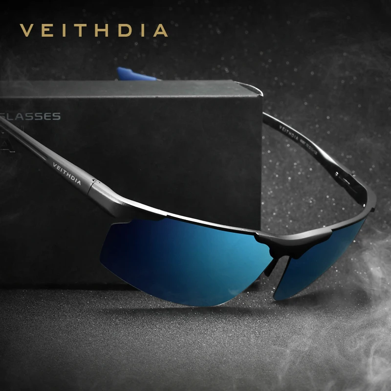 

VEITHDIA 2020 Rimless Men's Sunglasses Polarized Blue Coating Mirror Mens Sun Glasses Aluminum Magnesium Eyewear For Men 6587