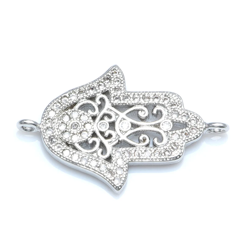 Hand Shape Fatima  Hamsa Palm Connector Charms for Bracelet bangles  Jewelry DIY Making Women Men Jewelry