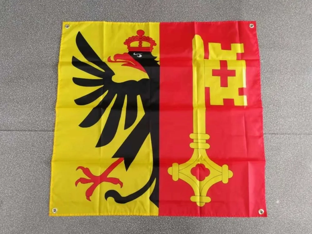 johnin  90x90cm Imperial Eagle and a Key of St. Peter Swiss switzerland Geneva flag