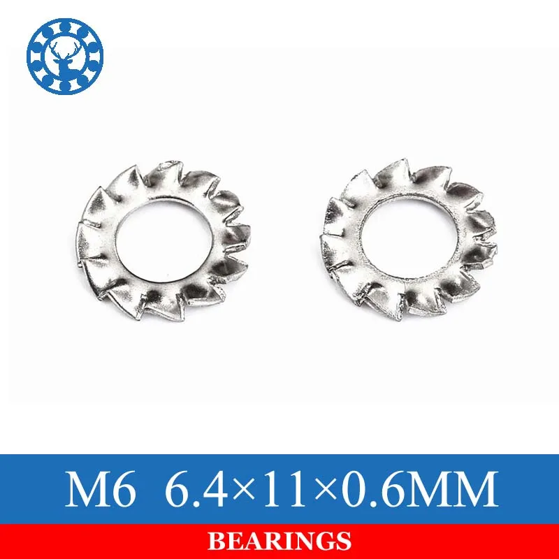 

100Pcs DIN6798A M6 304 Stainless Steel Washers External Toothed Gasket Washer Serrated Lock Washer