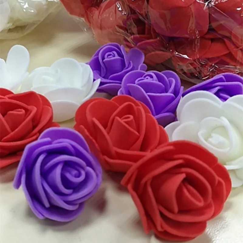 100ks 3cm pěna mini roses umělý květin pro svatební ozdoba večírek DIY ruční teddy medvěd řemesel domácí sad zásoby 8