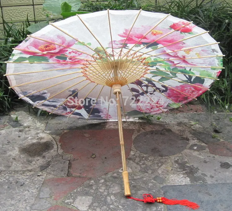 Dia 50CM chinese craft classical colorful peony painting oiled paper umbrella parasol decoration gift dace props umbrella