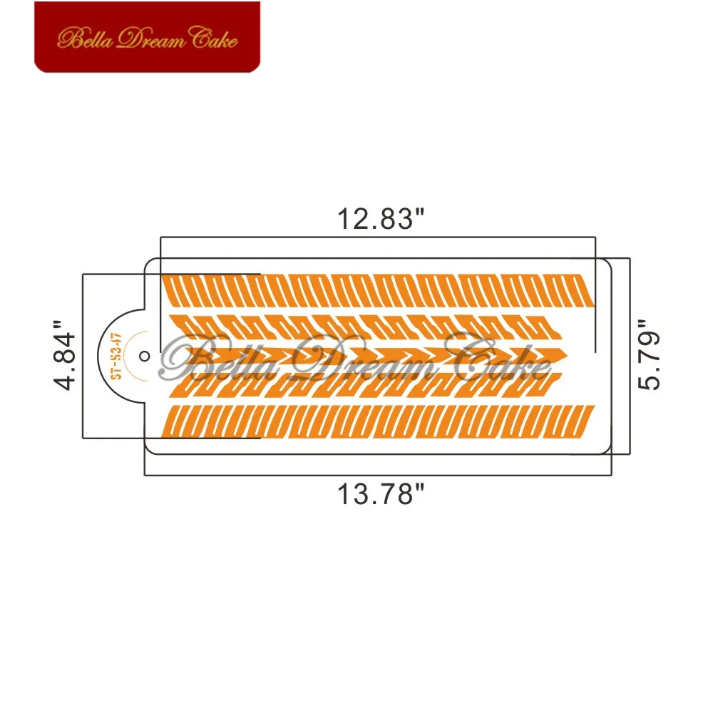 Tire Print Cake Stencil Chocolate Plastic Cake Border Template Wedding Decoration Cake Stencils Cake Decorating Tool Bakeware