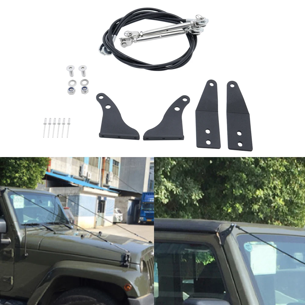 Wrangler JK Limb Risers Body Cable Steel Rope For Jeep Wrangler JK JKU Hood Obstacle Eliminate Rope Accessories 2007- 2017