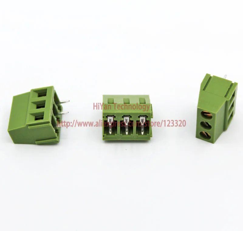 (50pcs/lot) PCB Screw Terminal Block Connector KF128-3P pitch:5.0MM/0.2inch Green 5mm KF128 3Pins