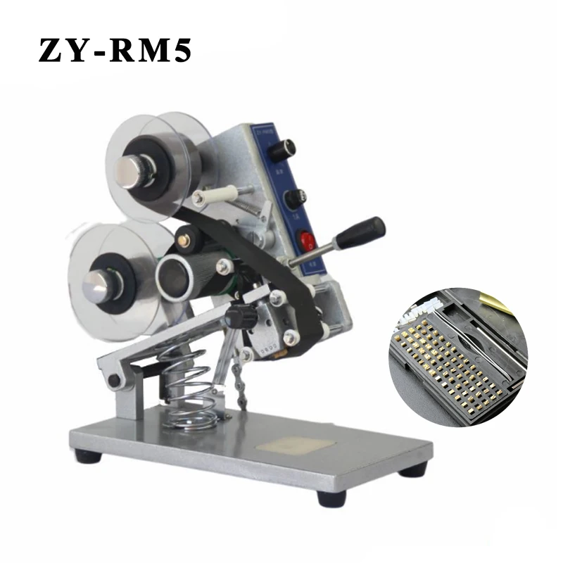 ZY-RM5 Color Ribbon Hot Printing Machine Heat Ribbon Printer Film Bag Date Printer Manual Coding Machine