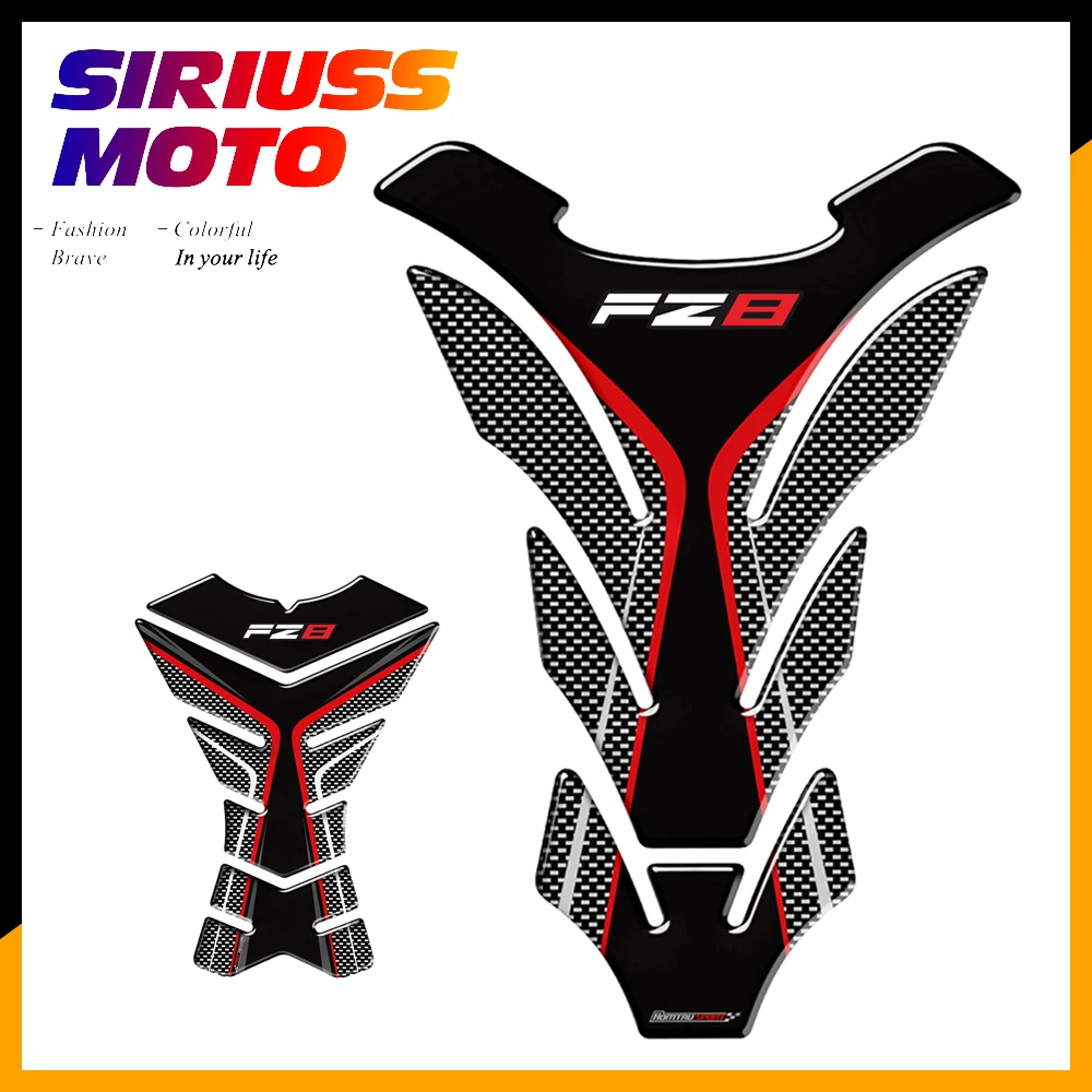 

3D Carbon-look Motorcycle Tank Pad Protector Decal Stickers Case for Yamaha FZ8 Fazer FZ 8 Tank