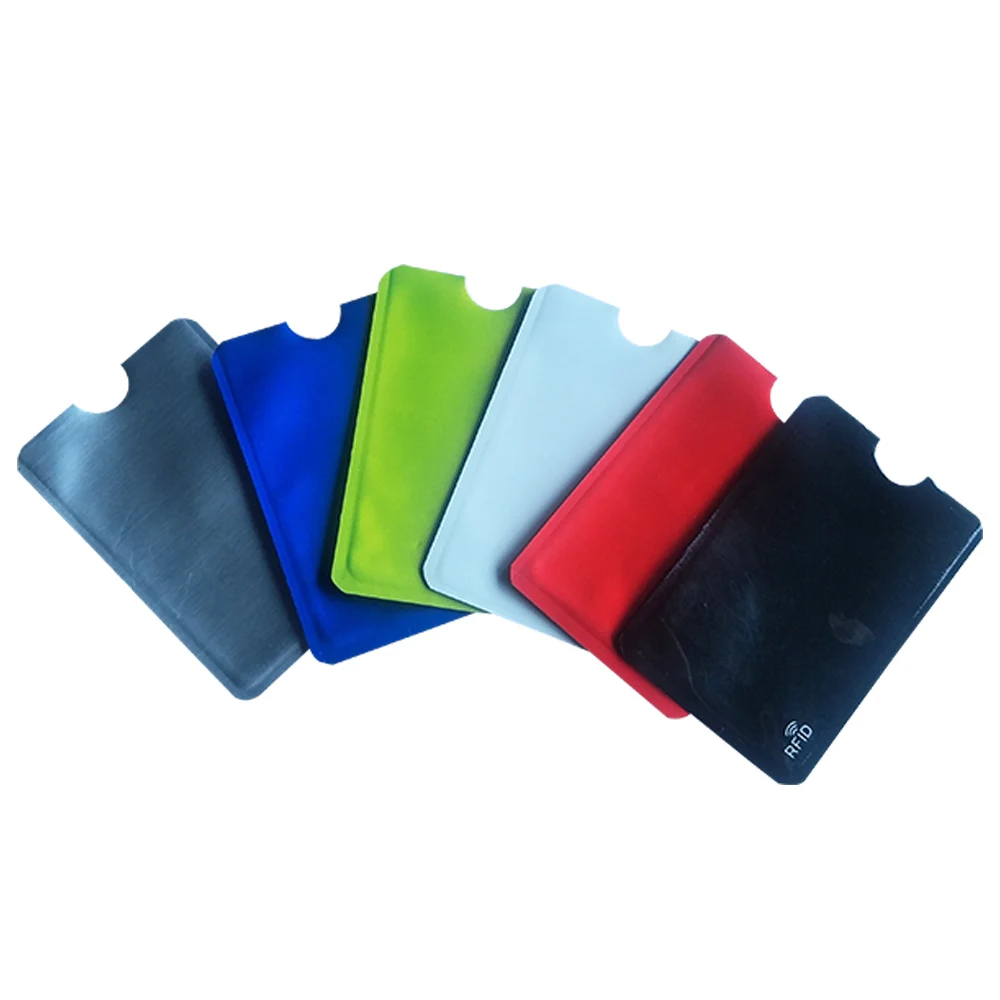 6PCS/lot Blocking Wallet Anti RFID Pouch Holder Sleeves Scan Aluminum Case Security for Credit Card Passport