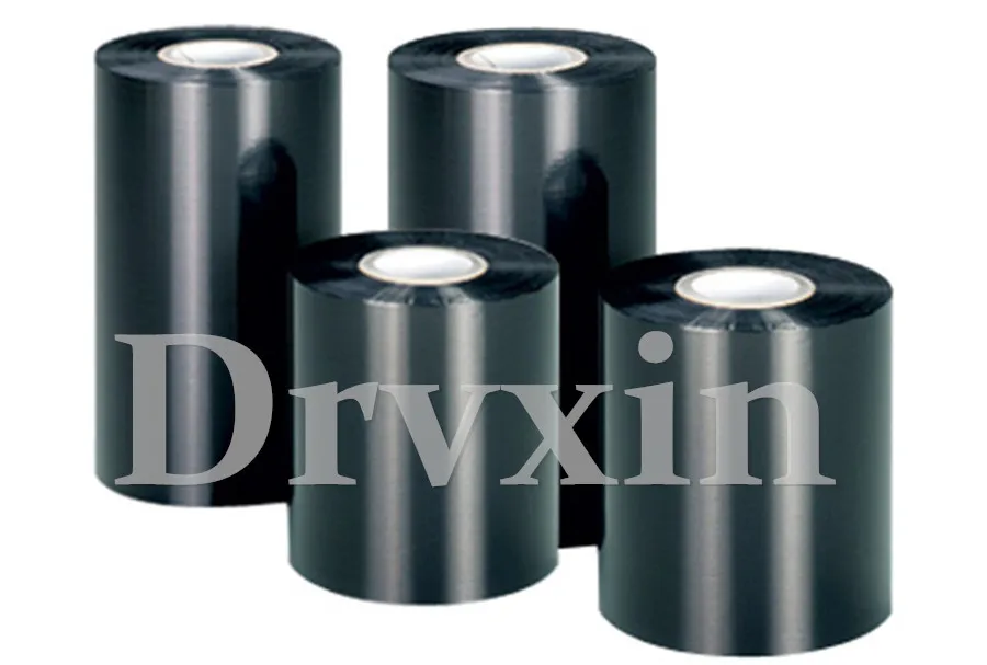 DRVXIN Wax Ribbon Width 110mm-110mm X 300m black Thermal Transfer Label Tapes ribbon For coated pape Barcode label printer ZT220