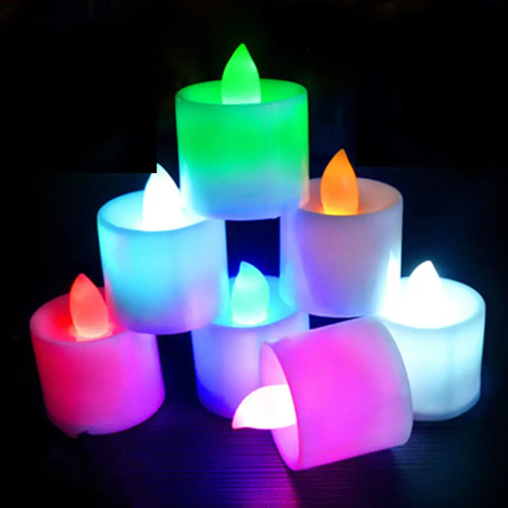 7pcs Electronic Candle LED Light Mini Colorful Romantic Smokeless Flameless Candle Lamp Wedding Birthday Party Christmas