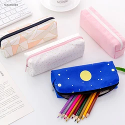 Crerative Leinwand Platz Bleistift Fall Sternen Himmel Tasche Concise für Mädchen Zipper Tasche Schreibwaren Bleistift Tasche Schule Liefert