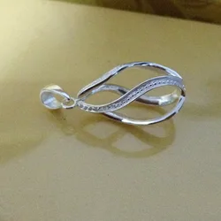 925 Sterling Silver Twisted Pendant Locket Cage Can Open to Fit 6-8.5MM Bead, DIY Pearl Bead Necklace Bracelet Mounting
