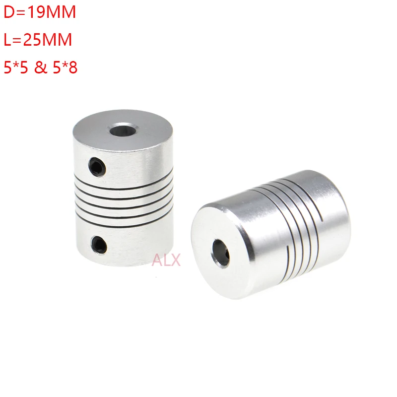 2PCS D19L25 5*5MM 5*8mm CNC stepper Motor Jaw Shaft Coupler Flexible Winding Shaft Coupling Encoders OD19x25mm 5x5 5x8