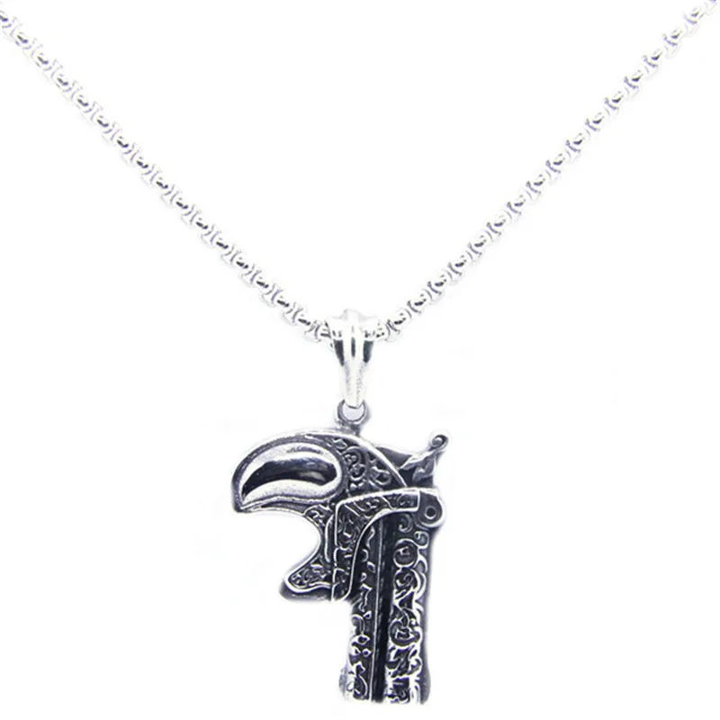 Hand Gun Pendant 316L Stainless Steel Band Party Men Boys Gun Pendant